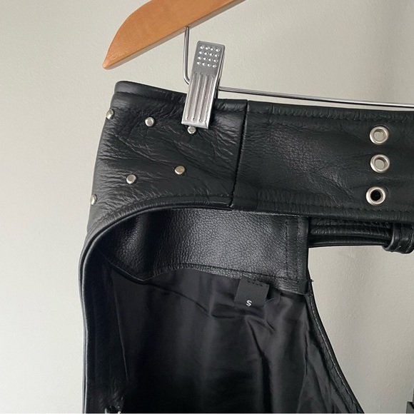 Boutique Of Leathers Studded Biker Motorcycle Riding Chaps Womens Size Medium - Picture 5 of 14